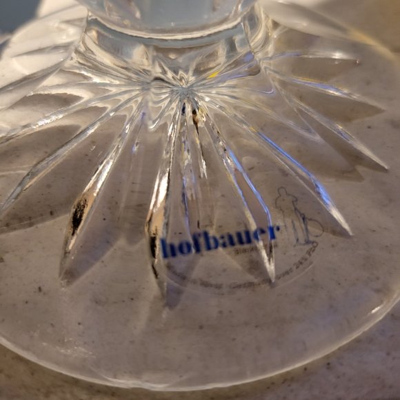 Vintage Hofbauer Byrdes Crystal Collection Clear Cut G& Ruby Red Fan Vase - Picture 8 of 9